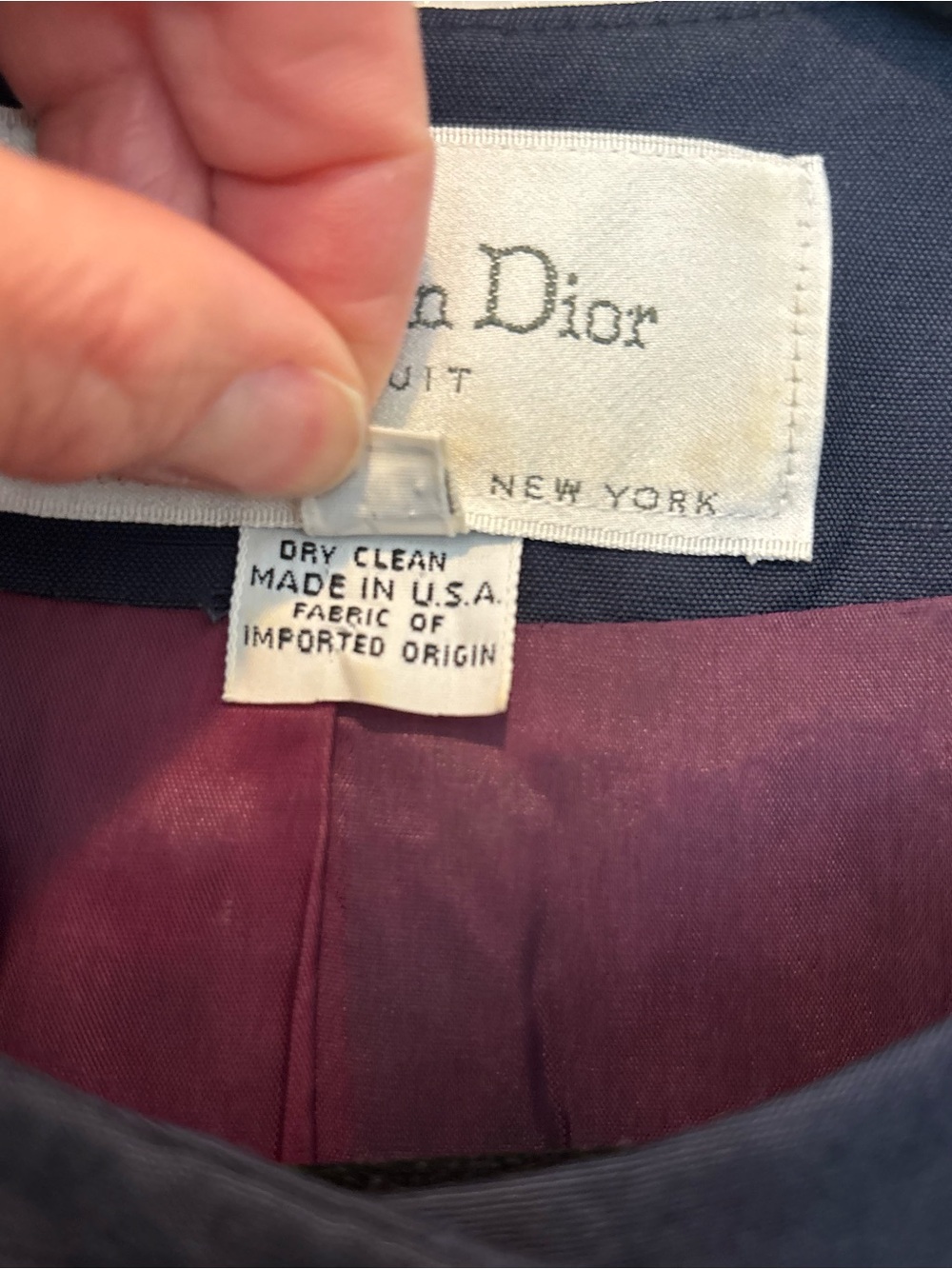 Dior Navy Round-Neck Button Front Collarless Blazer - Picture 4 of 8